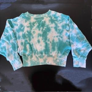 Blue and white tie dye crop sweatshirt by “ Be You”
